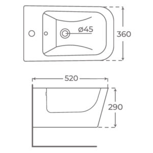 BIDE SUSPENDIDO CUADRADO BIDE04 TÉCNICO