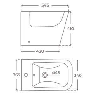 BIDET SUELO CUADRADO BIDE02 TÉCNICO