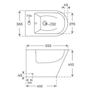 BIDET SUELO REDONDO BIDE01 TÉCNICO