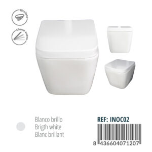 INODORO SUSPENDIDO RIMLESS CUADRADO INOC02
