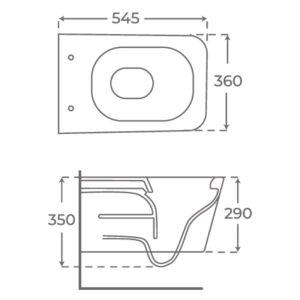 INODORO SUSPENDIDO RIMLESS CUADRADO INOC02 TÉCNICO
