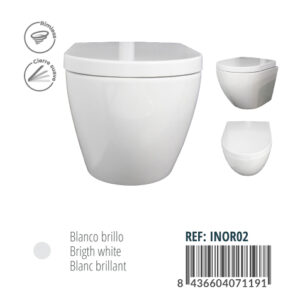 INODORO SUSPENDIDO RIMLESS REDONDO INOR02