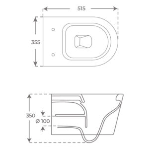 INODORO SUSPENDIDO RIMLESS REDONDO INOR02 TÉCNICO
