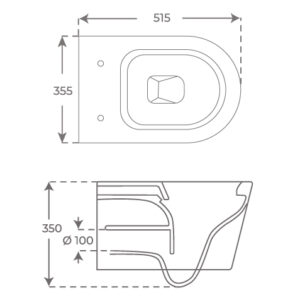 INODORO SUSPENDIDO RIMLESS REDONDO INOR06 TÉCNICO