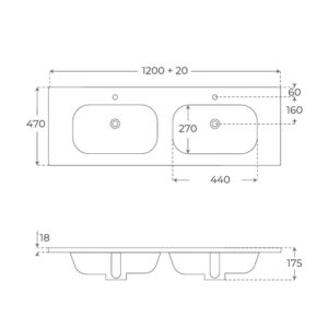 LAVABO DOBLE 120 LAV004 TÉCNICO